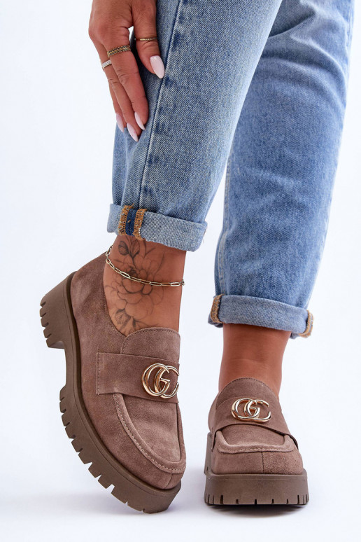  apavi zamšādas ar ornamentiem smilšu krāsas Rosefalls