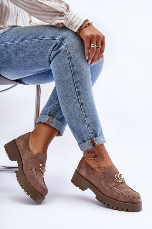  apavi zamšādas ar ornamentiem smilšu krāsas Rosefalls