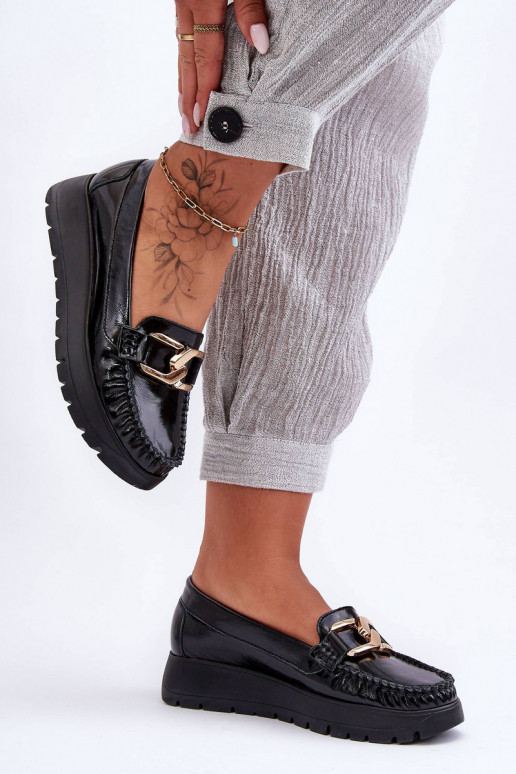 Mokasīni ar platformu ar ornamentiem Melns Lemar Desmond   Mokasīni ar platformu ar ornamentiem Melns Lemar Desmond