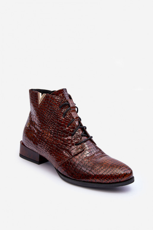 Sieviešu puszābaki no dabīgas ādas  5743C-02 brūnas krāsas