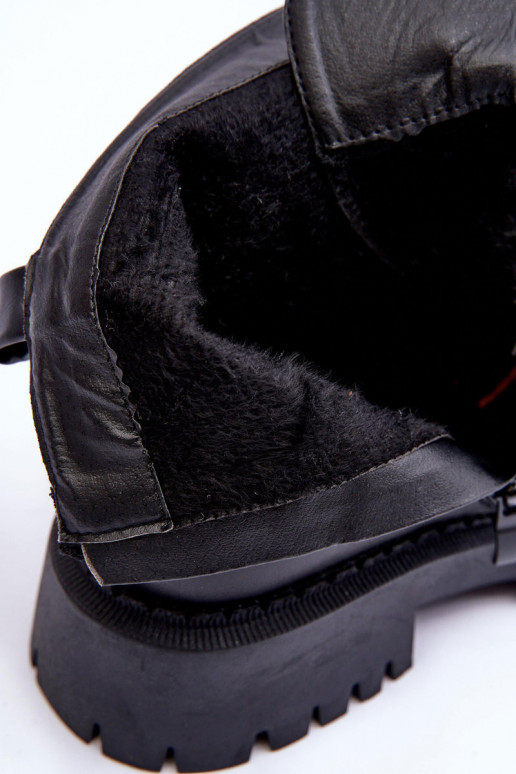   stilīgi puszābaki ar platformu Melns Lemar Lisencca