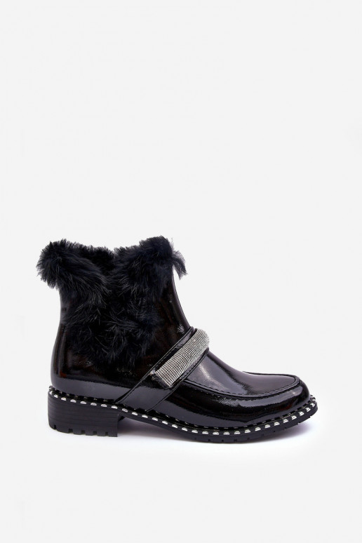  Sieviešu puszābaki Laque ar kažokādu  S.Barski MR870-74 Melns