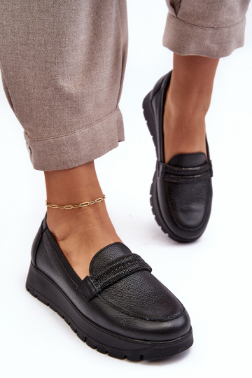   apavi ar platformu ar ornamentiem Melns Lemar Lehira