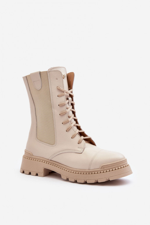    zābaki šņorējami Ziloņkaula krāsas Nicole 2836