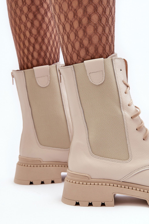    zābaki šņorējami Ziloņkaula krāsas Nicole 2836