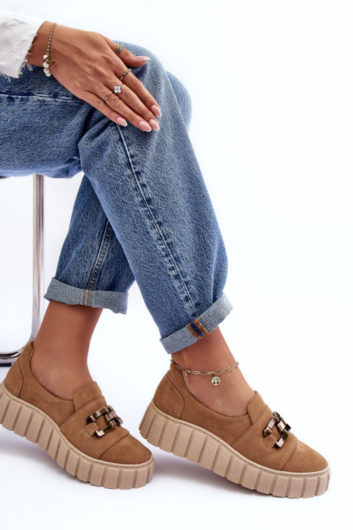 zamšādas apavi  ar platformu ar ornamentiem smilšu krāsas  3398 zamšādas apavi  ar platformu ar ornamentiem smilšu krāsas  3398