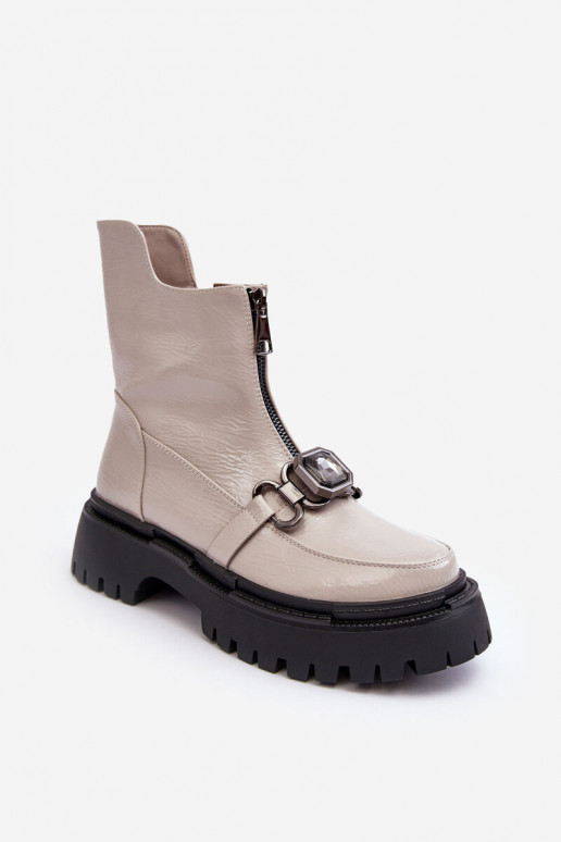 Laque  Sieviešu puszābaki ar rāvējslēdzējiem D&A MR870-94 Pelēkas krāsas