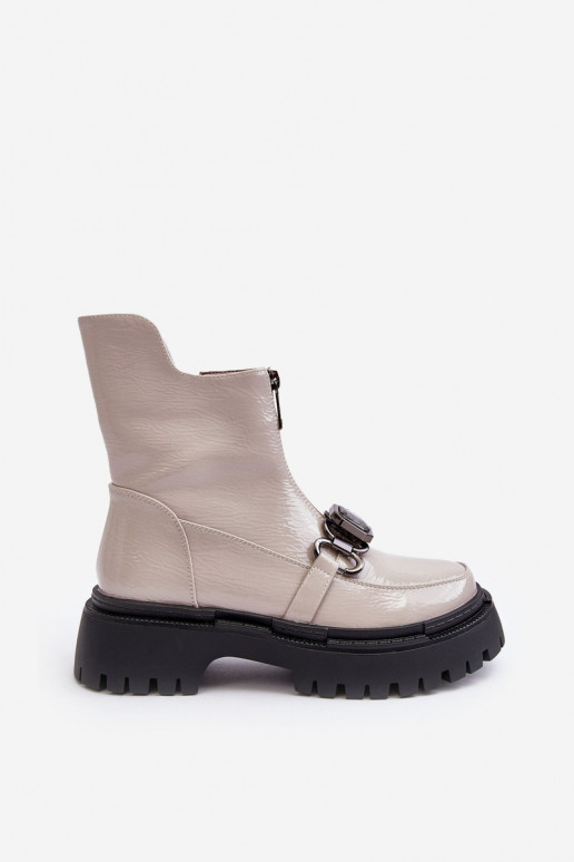 Laque  Sieviešu puszābaki ar rāvējslēdzējiem D&A MR870-94 Pelēkas krāsas