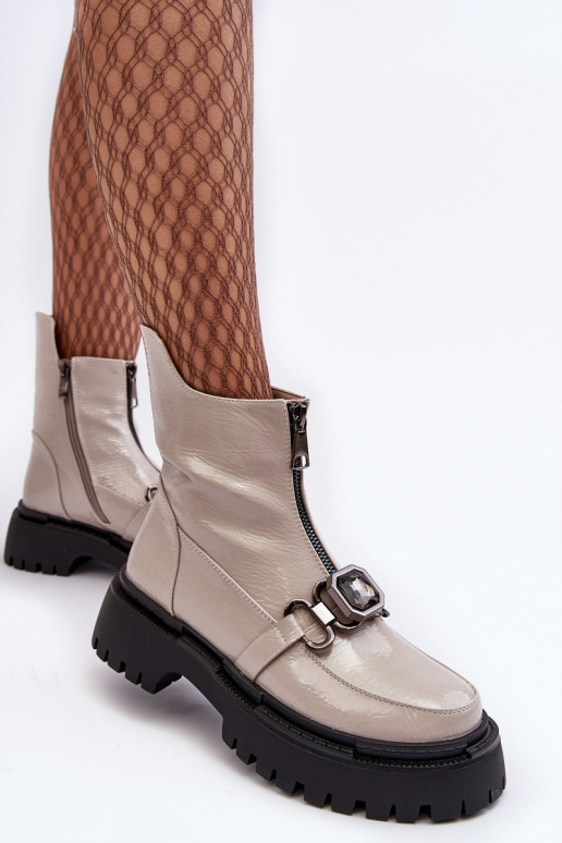 Laque  Sieviešu puszābaki ar rāvējslēdzējiem D&A MR870-94 Pelēkas krāsas