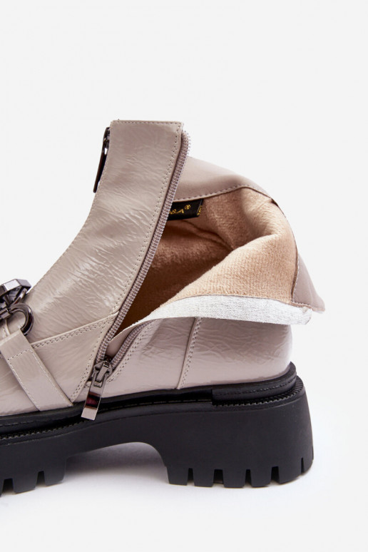 Laque  Sieviešu puszābaki ar rāvējslēdzējiem D&A MR870-94 Pelēkas krāsas