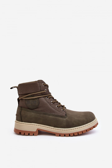  Sieviešu puszābaki apavi Memory Foam Haki krāsas Big Star KK174205 2