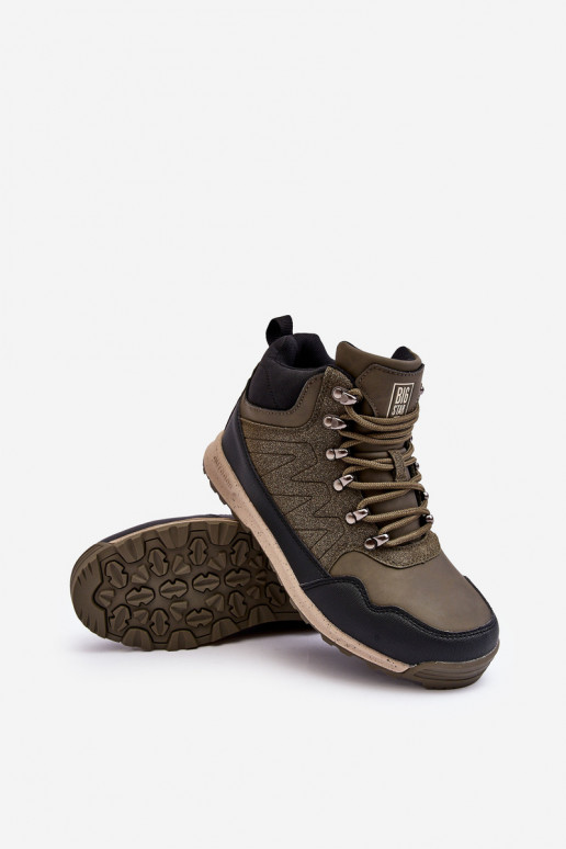 Siltināti pārgājienu zābaki Haki krāsas Big Star MM274480  Siltināti pārgājienu zābaki Haki krāsas Big Star MM274480