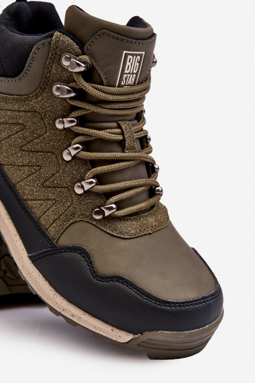 Siltināti pārgājienu zābaki Haki krāsas Big Star MM274480  Siltināti pārgājienu zābaki Haki krāsas Big Star MM274480