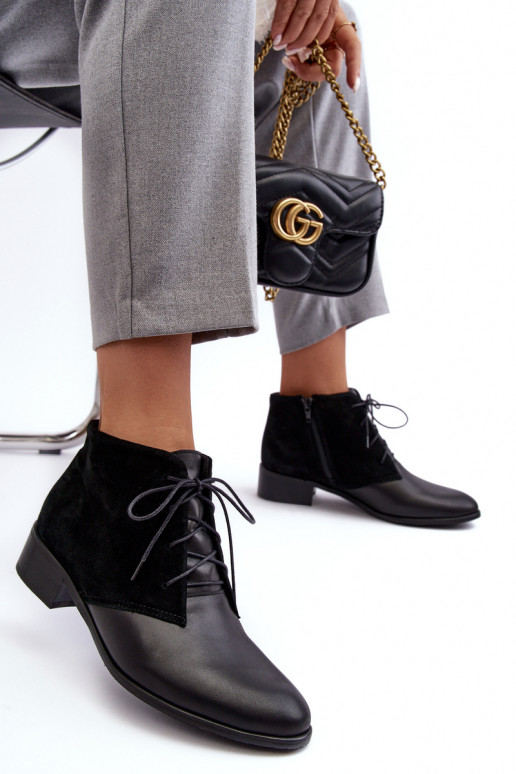   Šņorējami puszābaki Melns Kefora