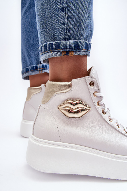 sieviešu puszābaki  ar rāvējslēdzējiem Lemar baltas krāsas Katerin