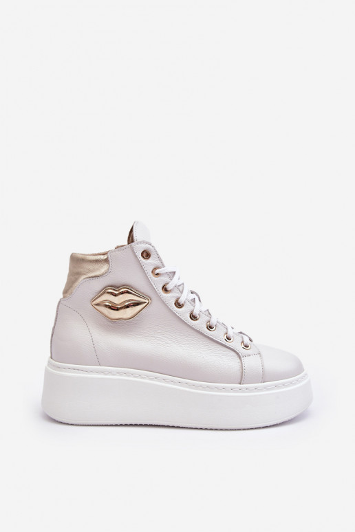 sieviešu puszābaki  ar rāvējslēdzējiem Lemar baltas krāsas Katerin