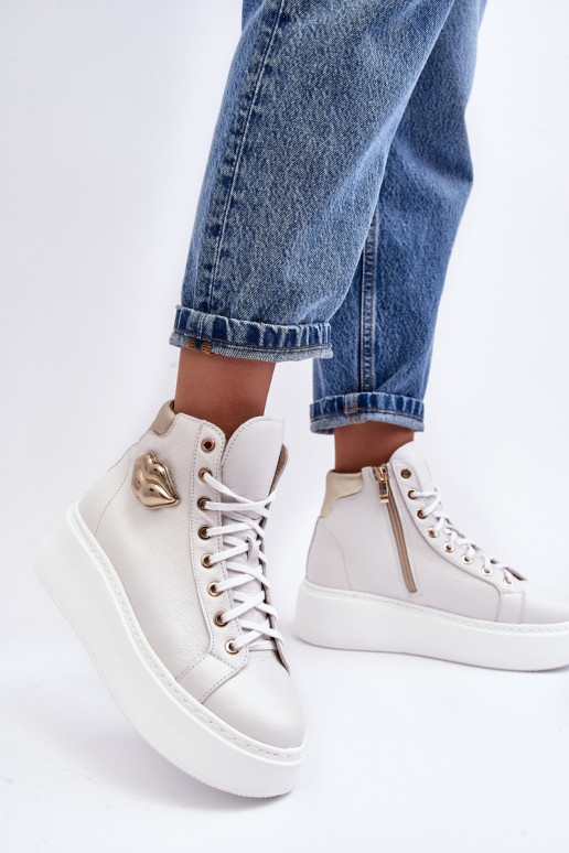 sieviešu puszābaki  ar rāvējslēdzējiem Lemar baltas krāsas Katerin