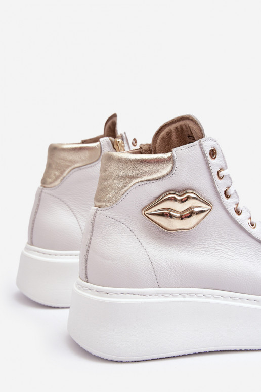 sieviešu puszābaki  ar rāvējslēdzējiem Lemar baltas krāsas Katerin