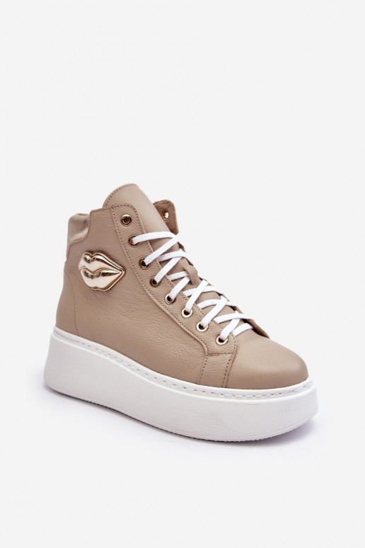 sieviešu puszābaki  ar rāvējslēdzējiem Lemar smilšu krāsas Katerin