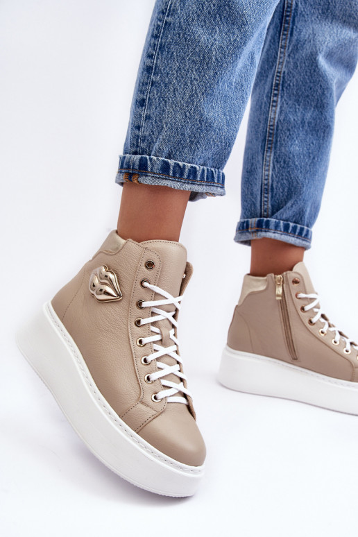 sieviešu puszābaki  ar rāvējslēdzējiem Lemar smilšu krāsas Katerin