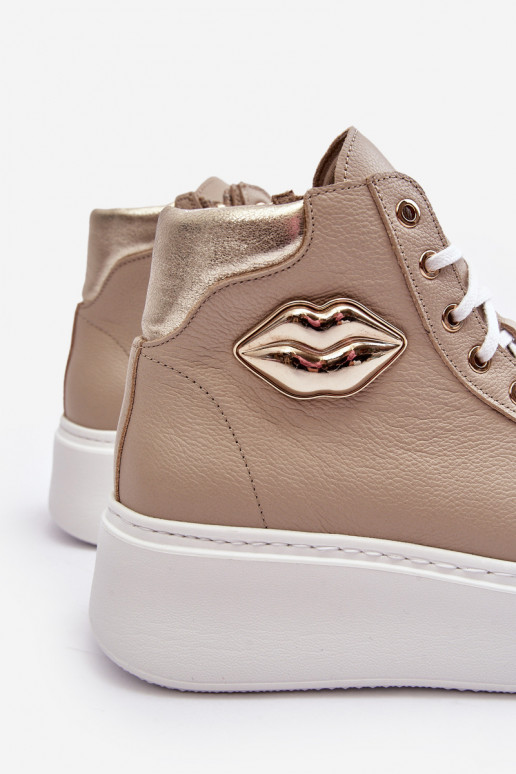 sieviešu puszābaki  ar rāvējslēdzējiem Lemar smilšu krāsas Katerin