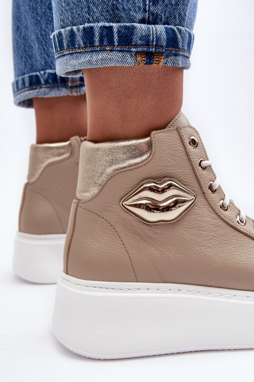 sieviešu puszābaki  ar rāvējslēdzējiem Lemar smilšu krāsas Katerin