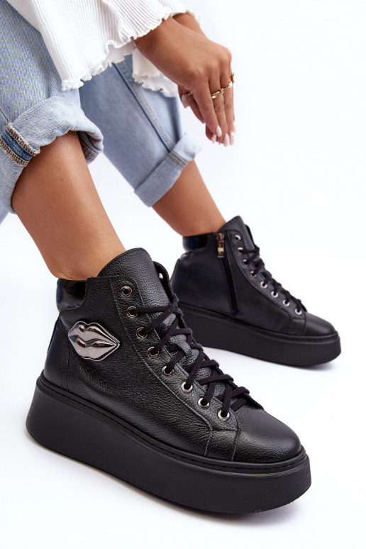 sieviešu puszābaki  ar rāvējslēdzējiem Lemar Melns Katerin