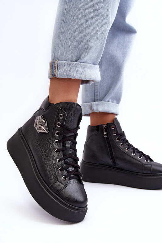 sieviešu puszābaki  ar rāvējslēdzējiem Lemar Melns Katerin