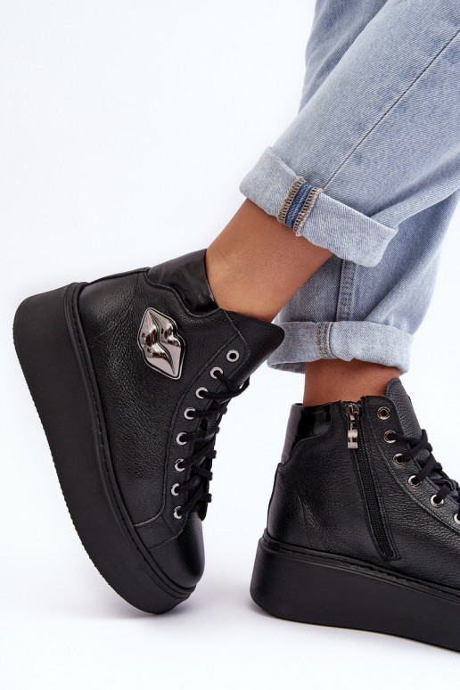 sieviešu puszābaki  ar rāvējslēdzējiem Lemar Melns Katerin