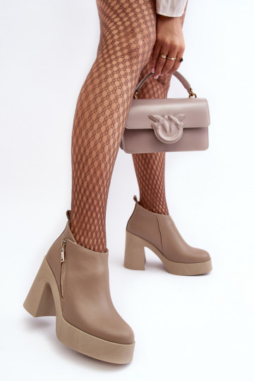 Sieviešu puszābaki  ar rāvējslēdzējiem 1755 Zazoo smilšu krāsas