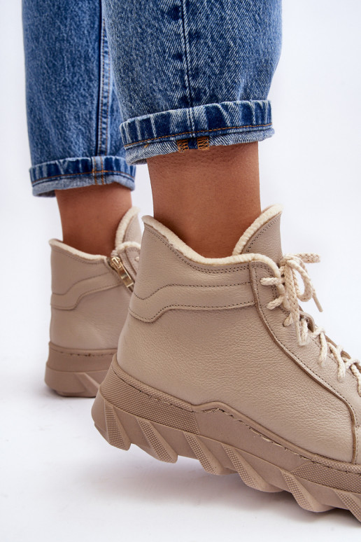 siltināti sieviešu zābaki  ar platformu smilšu krāsas Lemar Jevette