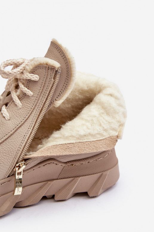 siltināti sieviešu zābaki  ar platformu smilšu krāsas Lemar Jevette