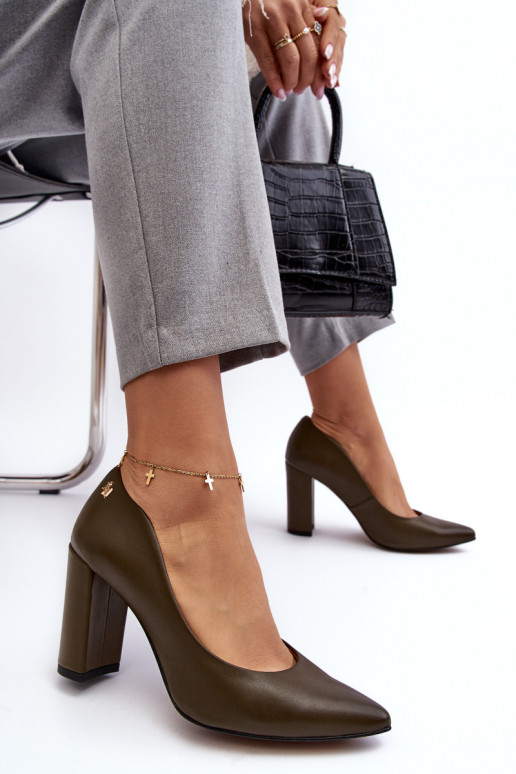   Kurpes ar papēdi Laura Messi 2624/227 haki krāsas