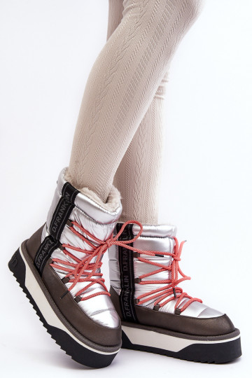 sniega apavi  ar masīvu zoli  D.Franklin DFSH371006 Sudraba krāsas 2