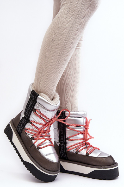 sniega apavi  ar masīvu zoli  D.Franklin DFSH371006 Sudraba krāsas