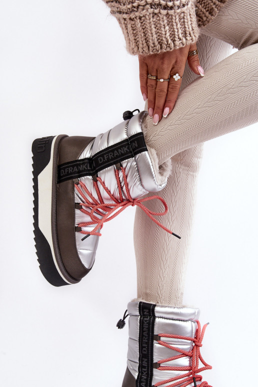 sniega apavi  ar masīvu zoli  D.Franklin DFSH371006 Sudraba krāsas