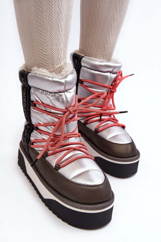 sniega apavi  ar masīvu zoli  D.Franklin DFSH371006 Sudraba krāsas