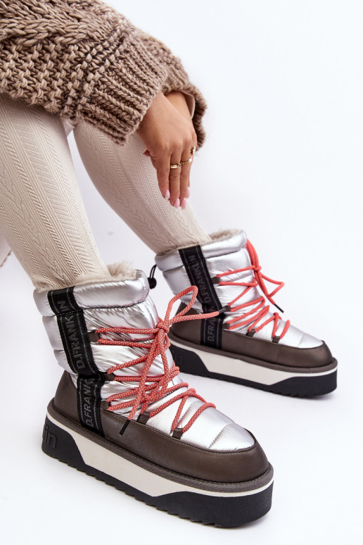 sniega apavi  ar masīvu zoli  D.Franklin DFSH371006 Sudraba krāsas