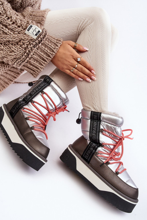 sniega apavi  ar masīvu zoli  D.Franklin DFSH371006 Sudraba krāsas