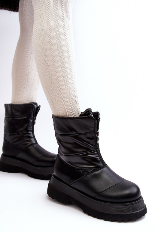 sniega apavi  ar masīvu zoli ar rāvējslēdzējiem GOE MM2N4078 Melns