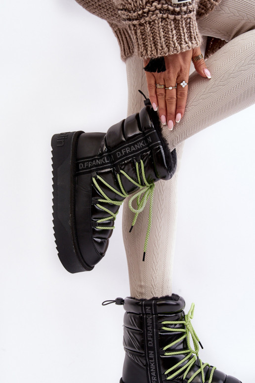 sniega apavi  ar masīvu zoli  D.Franklin DFSH371007 Melns