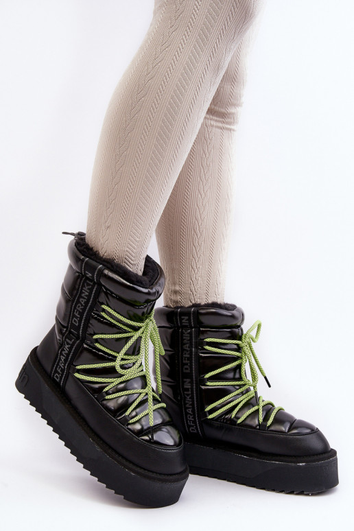 sniega apavi  ar masīvu zoli  D.Franklin DFSH371007 Melns