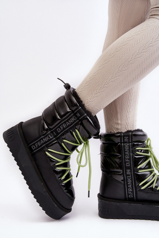 sniega apavi  ar masīvu zoli  D.Franklin DFSH371007 Melns