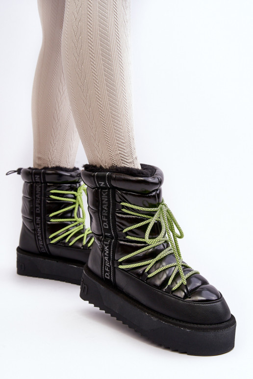 sniega apavi  ar masīvu zoli  D.Franklin DFSH371007 Melns