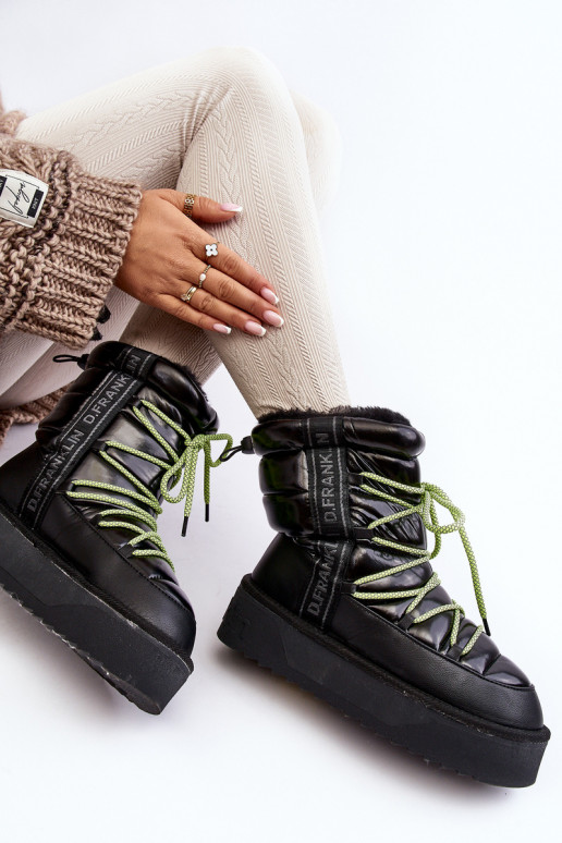 sniega apavi  ar masīvu zoli  D.Franklin DFSH371007 Melns