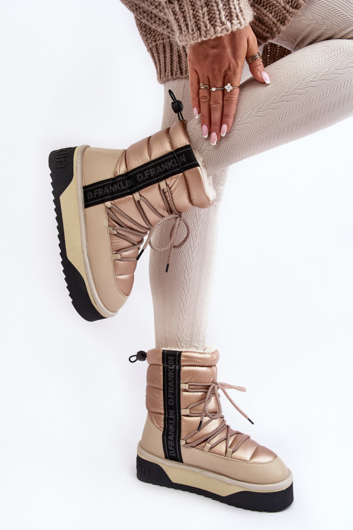 sniega apavi  ar masīvu zoli  D.Franklin DFSH371006 smilšu krāsas