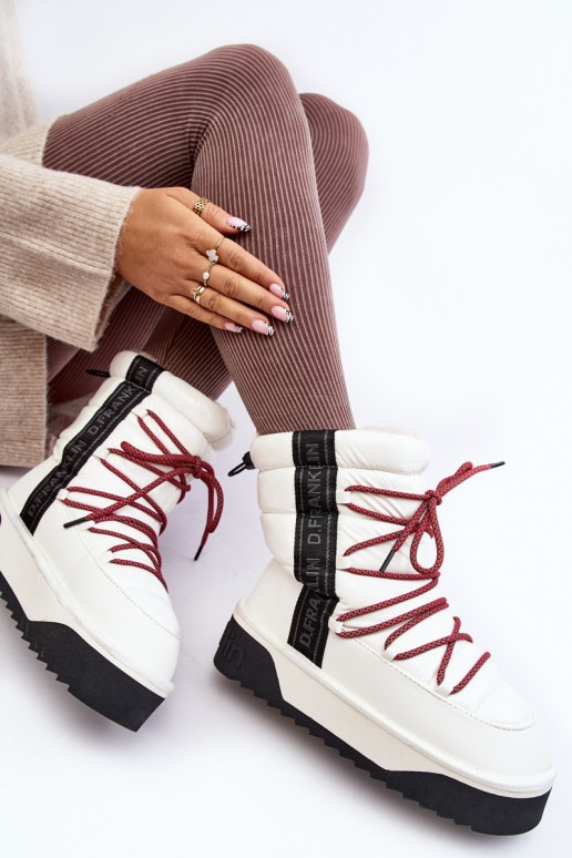 sniega apavi  ar masīvu zoli  D.Franklin DFSH371007 baltas krāsas