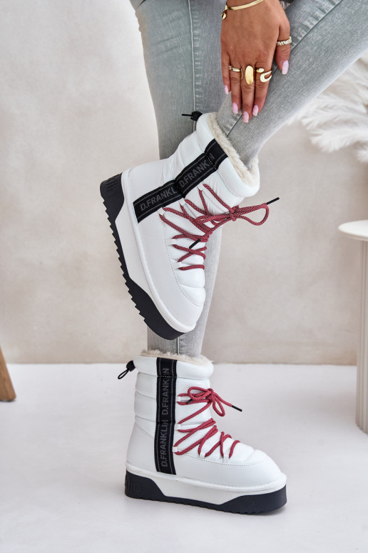 sniega apavi  ar masīvu zoli  D.Franklin DFSH371007 baltas krāsas