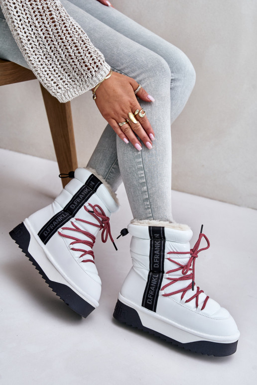 sniega apavi  ar masīvu zoli  D.Franklin DFSH371007 baltas krāsas