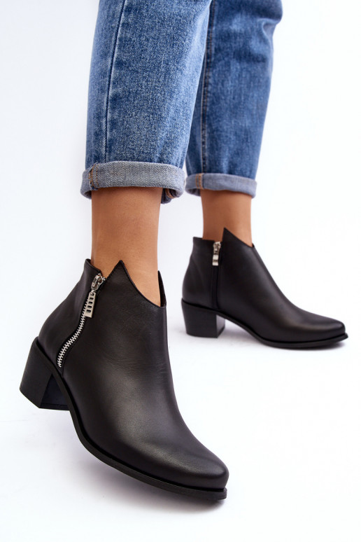 sieviešu zābaki   ar papēdi  Melns Annaja